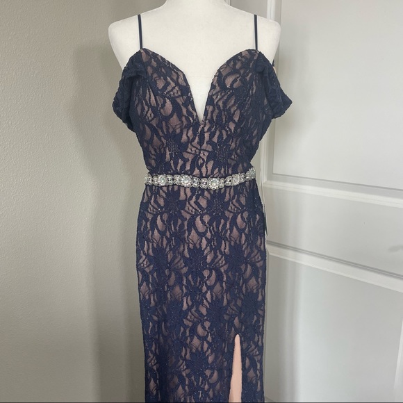 City Triangles Navy blue elegant dress new with tags size 1 - Picture 8 of 11